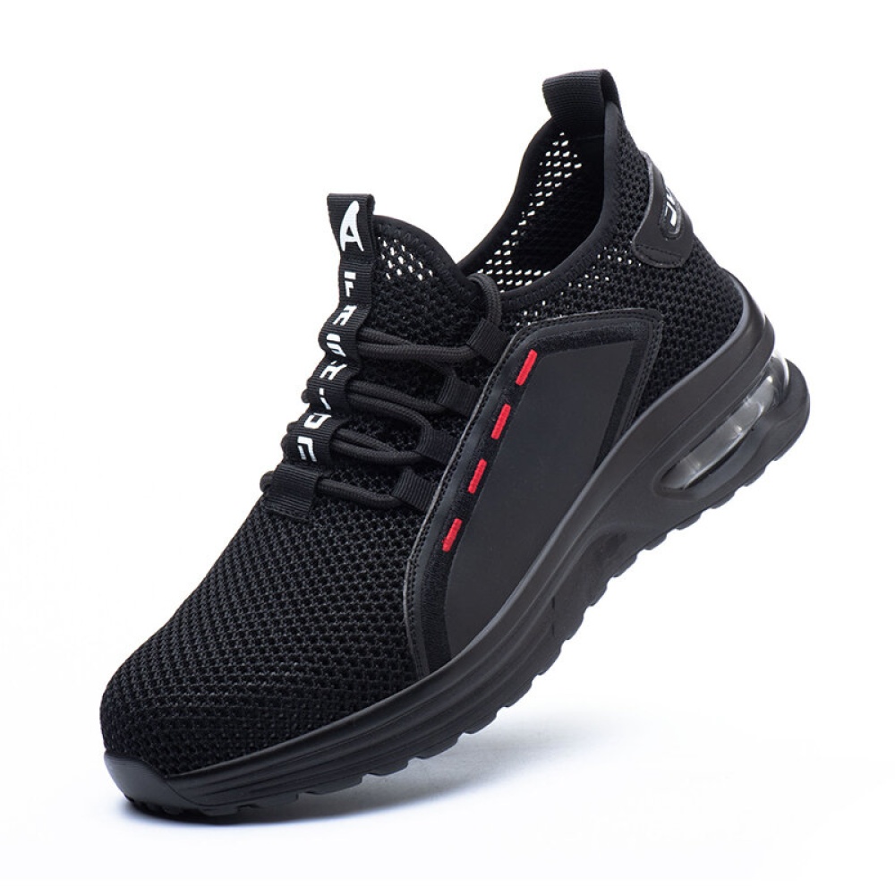 Men's Work Shoes Steel Toe Safety Anti-Smash Running Shoes Jogging Sneakers - Black 10