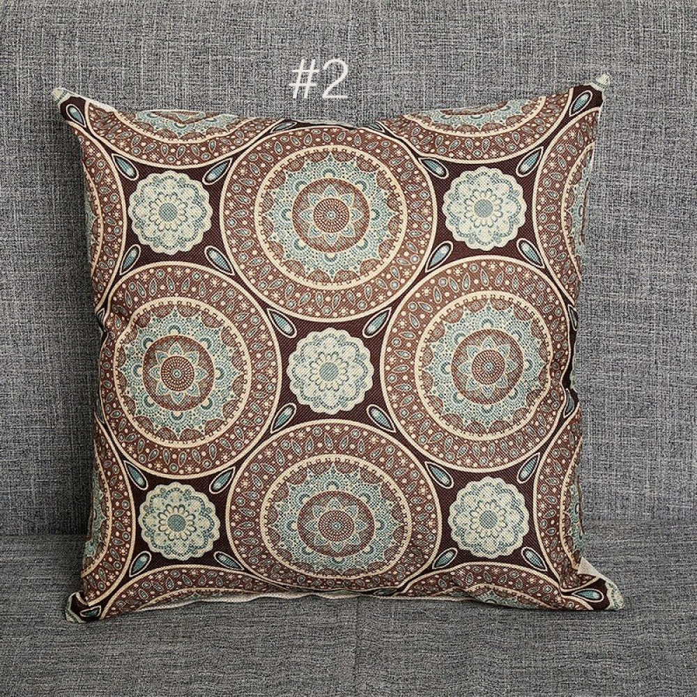 45x45cm Vintage Flower Cotton Linen Throw Pillow Case Waist Cushion Cover Bags Home Sofa Car Decor - #12 - Image 2