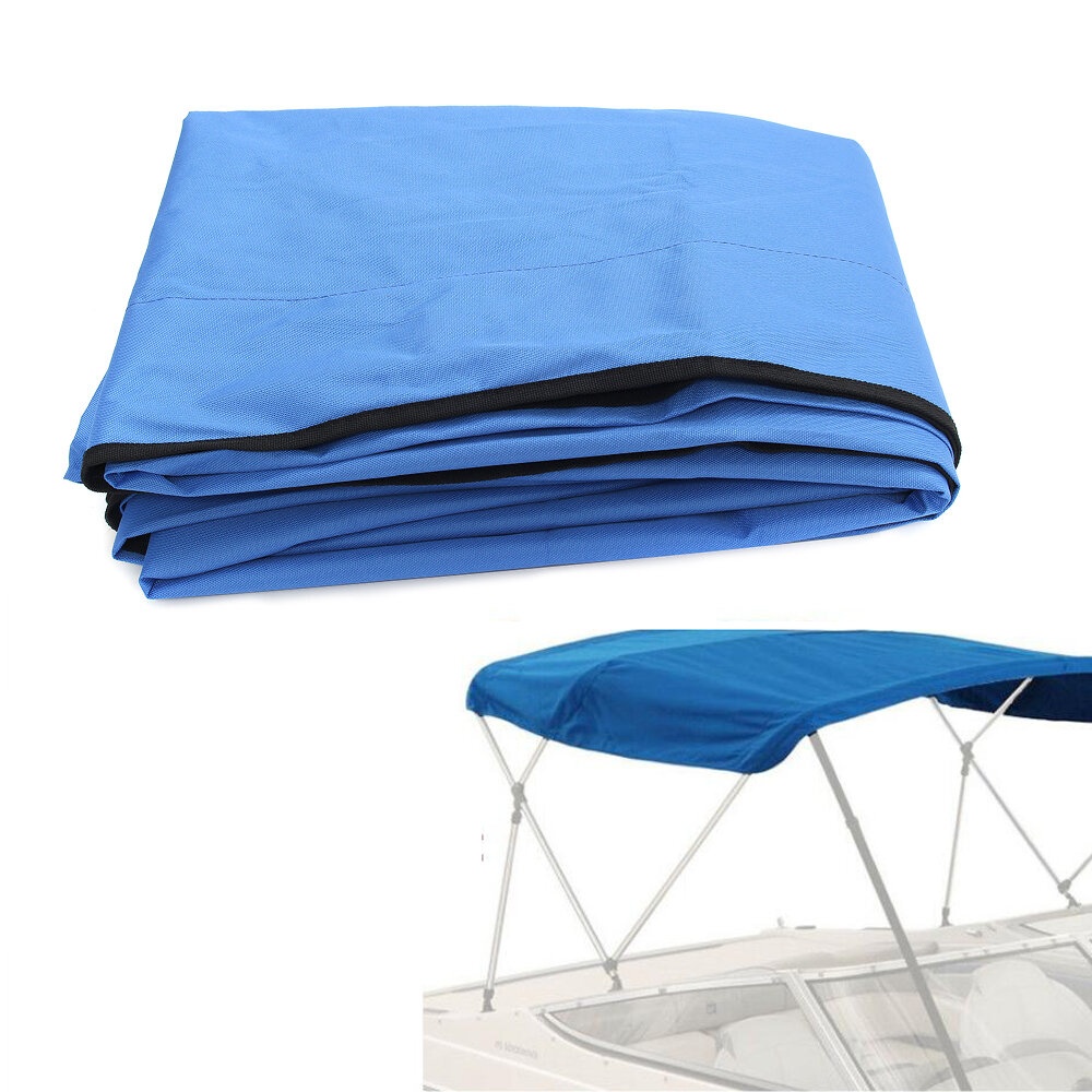 Waterproof Boat Replacement Canvas 600D Polyester Tent Top Cloth With Zipper Pockets No Frame - C