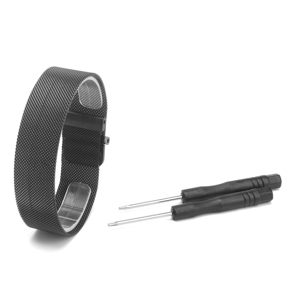 Milanese Stainless Steel Magnetic Band Wrist Strap with Tool for Garmin Vivoactive Watch - Black - Image 2