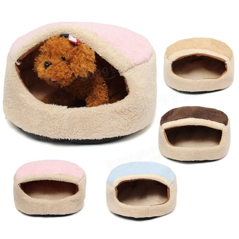 Warm Comfortable Pet Cat Doggie Dog Kennel House Sleeping Bag - cream - Image 2