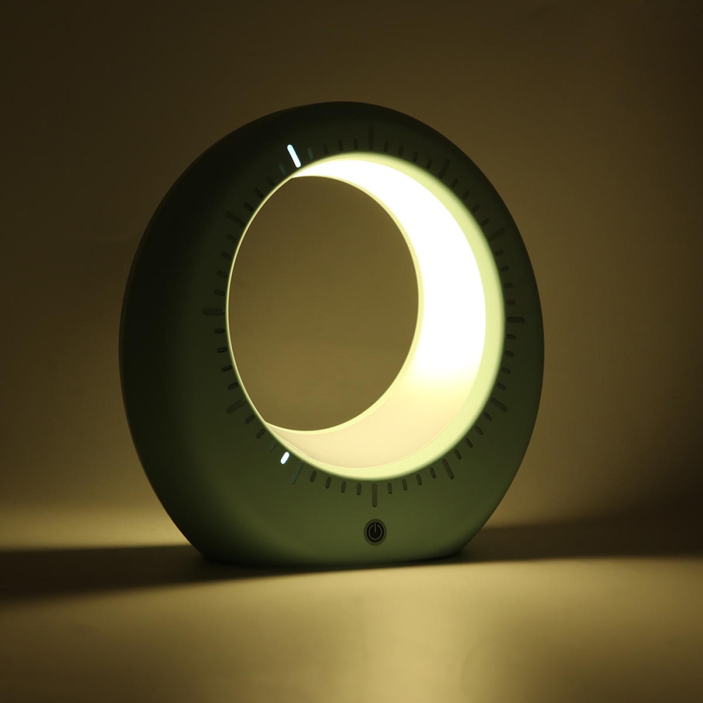 Multifunction Moon Table Lamp Night Light Display Time Novelty Lighting Wake Up - Light Green - Image 2