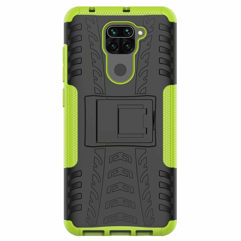 for Xiaomi Redmi Note 9 / Redmi 10X 4G Case Armor Shockproof Non-slip with Bracket Stand Protective Case Non-original - Black - Image 2