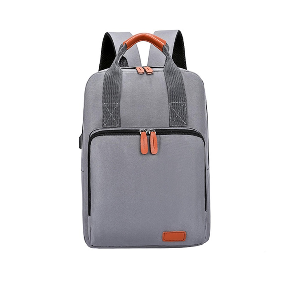 3PCS Laptop Bag Backpack Shoulder Bag Crossbody Bag Handbag Wallet With External USB Chaging Port - Grey - Image 2