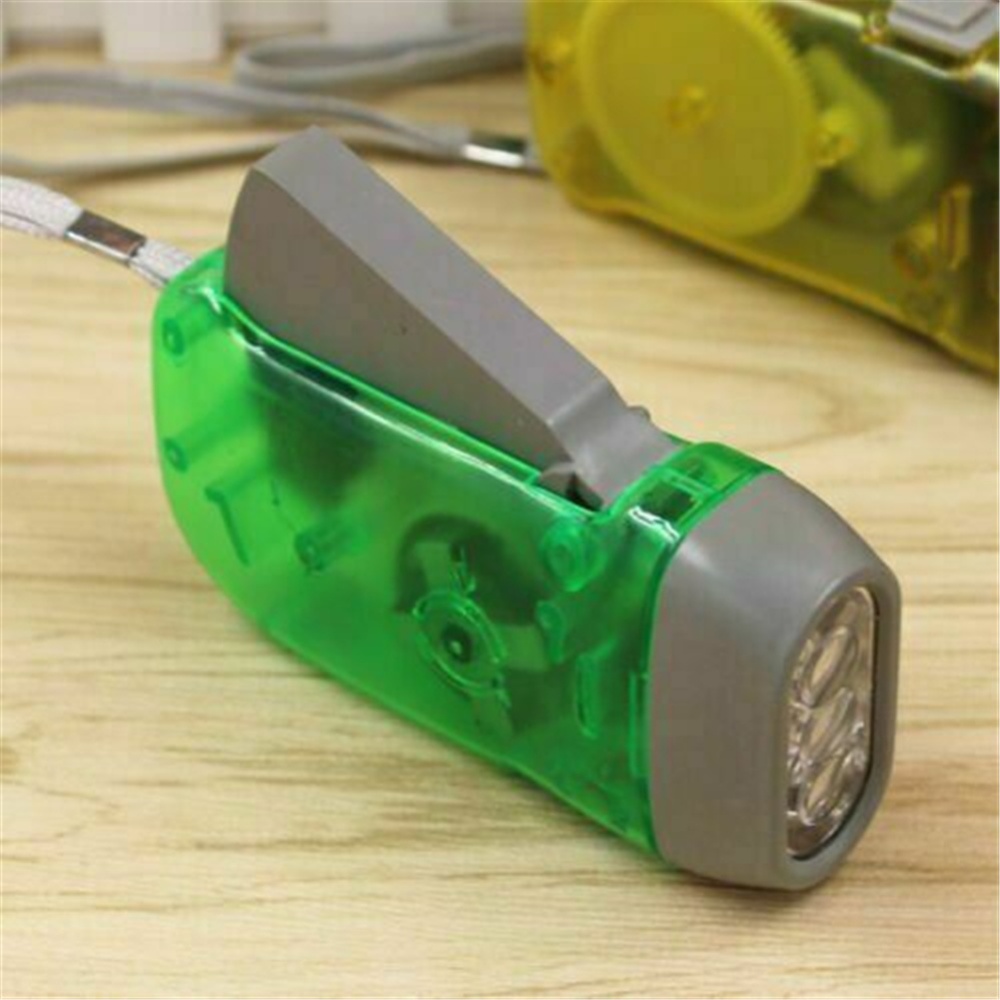 3 Led Hand Pressure Flashlight Super Bright Stable Crank Power Generator Clockwork Blue - Image 2