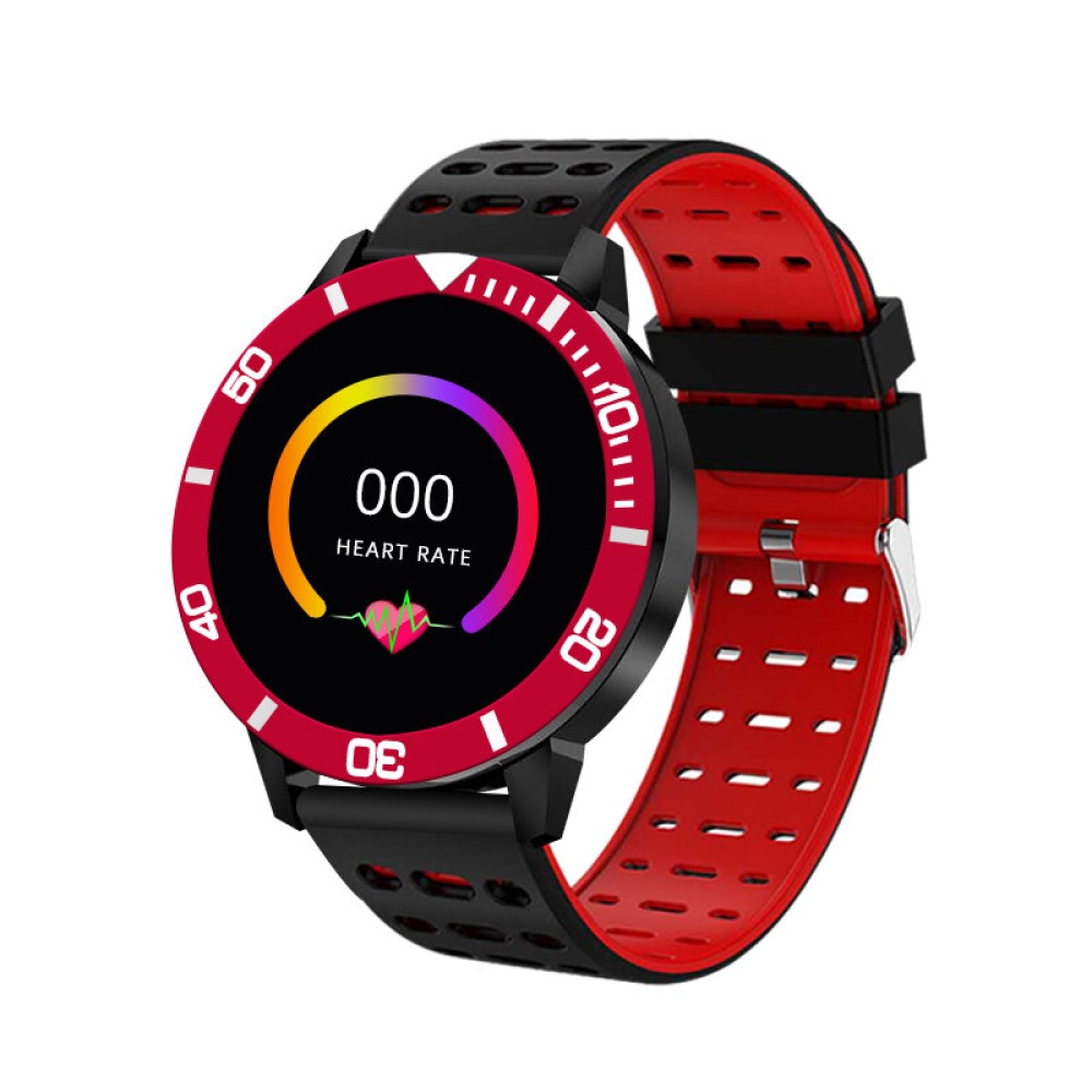 V8 1.3inch Full Touch Large Screen Weather Music Real-time Heart Rate Blood Pressure O2 Monitor Smart Watch - Red - Image 2