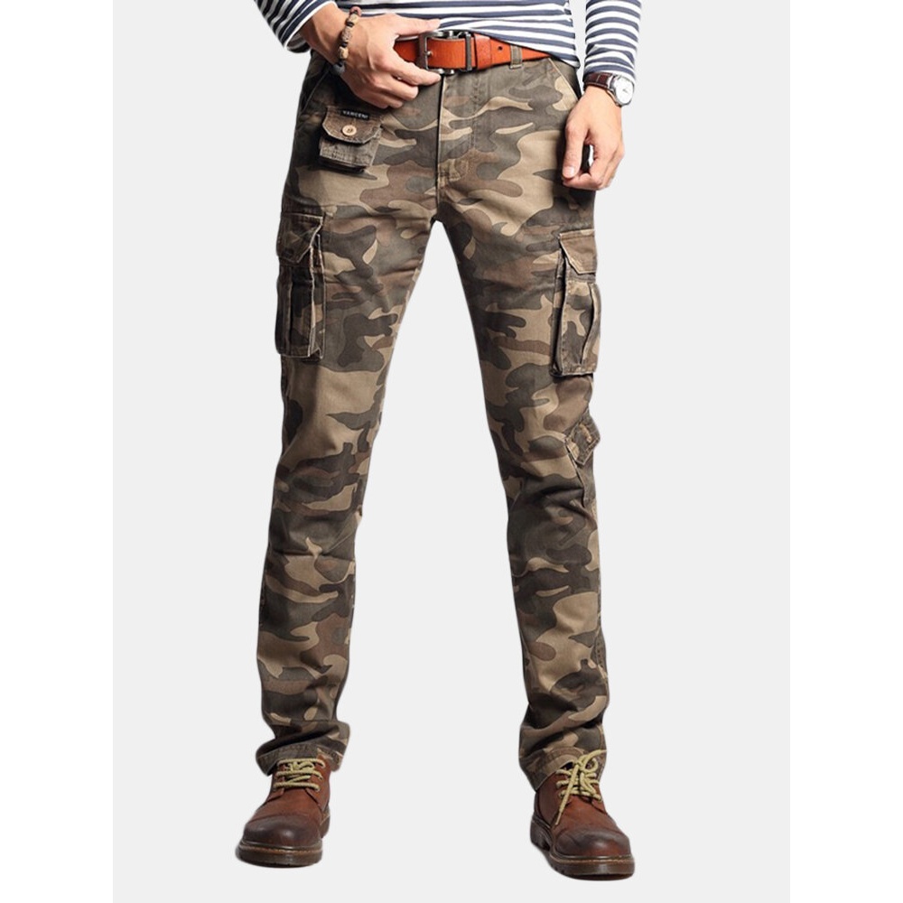 Men's Fashion Cargo Pants Multi Pockets Outdoors Pants - 30 Khaki