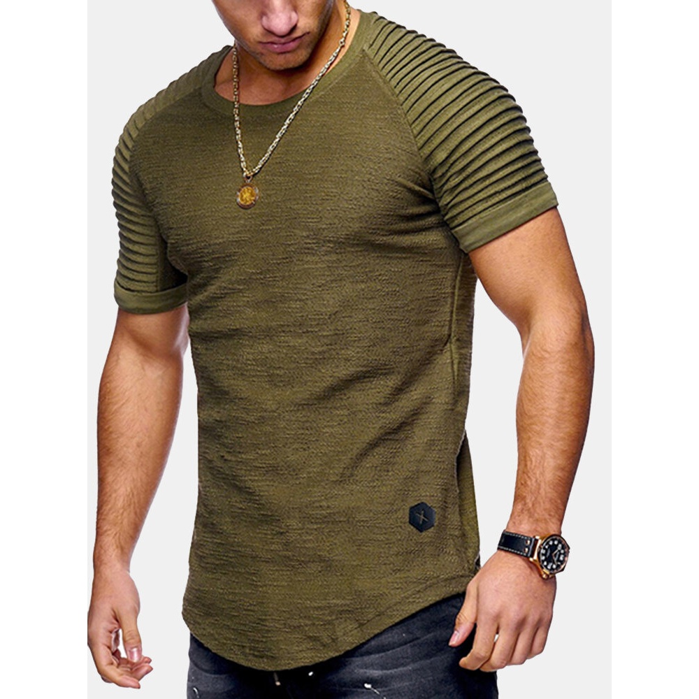 Men's Cotton Slim Breathable Short Sleeve Casual T-shirts - M Grey