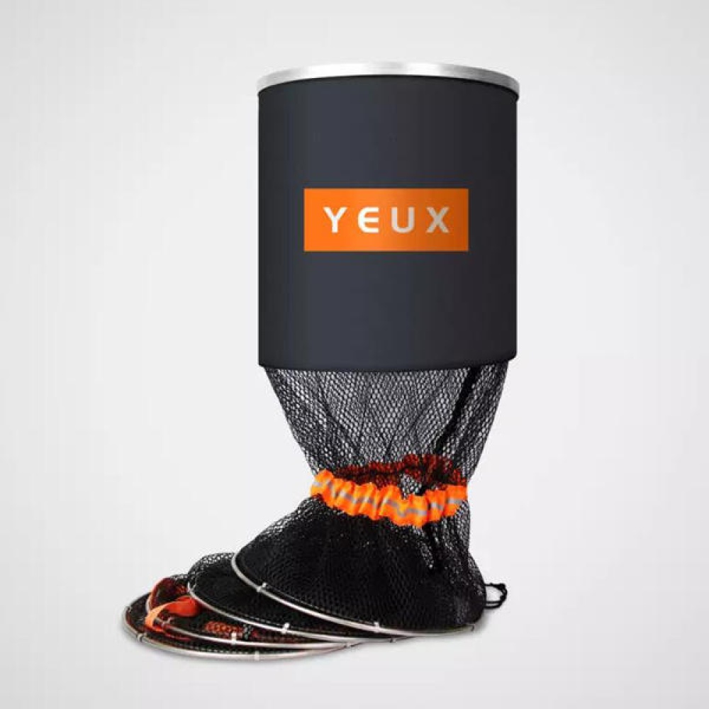 YEUX Folding Fishing Net Fluorescence Fish Care Creel Tackle 33x200cm Fishing Bucket From