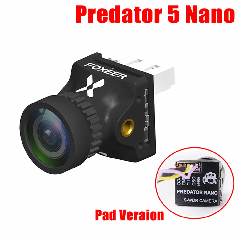 Foxeer Predator V5 Nano Full Case Racing FPV 1000TVL Camera Switchable Super WDR OSD 4ms Latency Upgraded Black interface version - Image 2