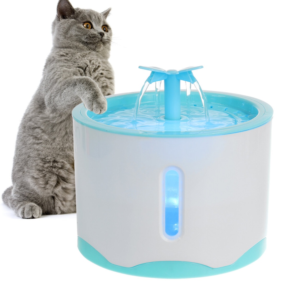 2.6L USB LED Automatic Electric Pet Water Fountain Cat Dog Drinking Dispenser Puppies Water Feeder water Dispenser - White #1 Filter - Image 2