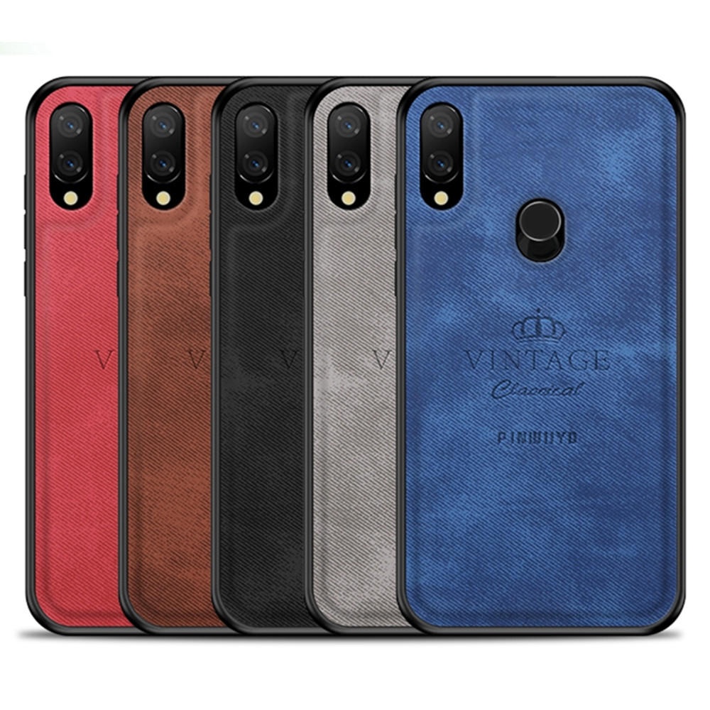 MOFI PINWUYO Shockproof PU Leather Soft TPU Back Cover Protective Case for Xiaomi Redmi Note 7 / Note 7 Pro Non-original - Black - Image 2