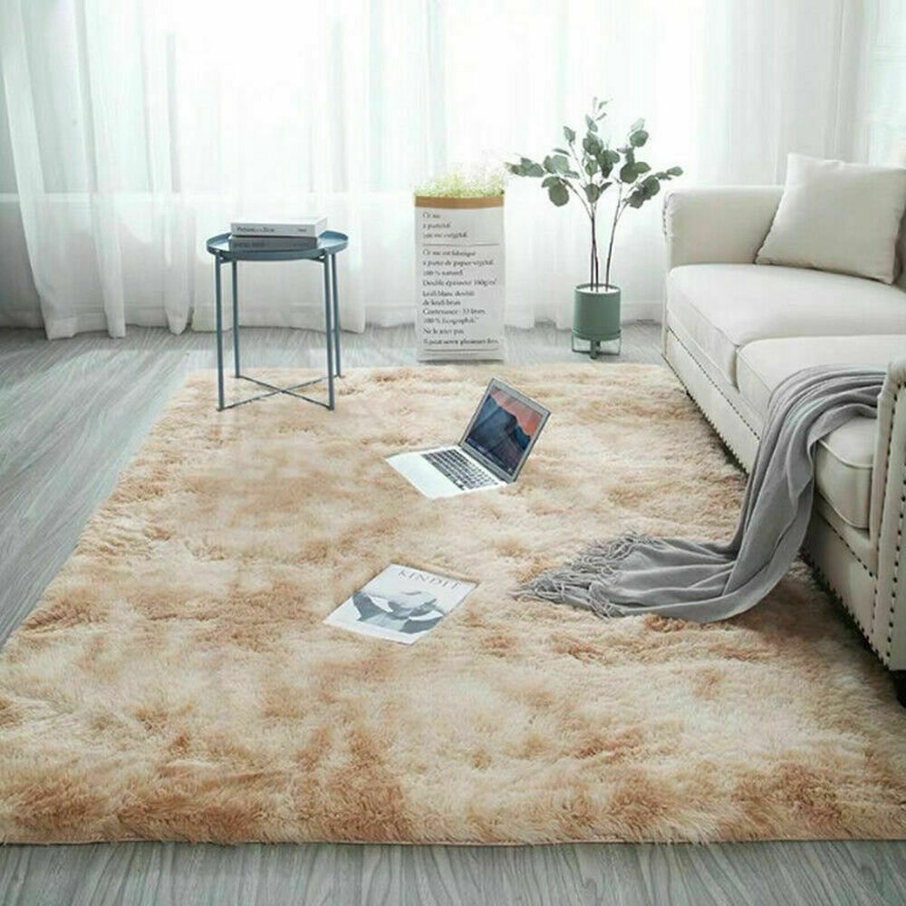 80*160CM Tie-dye Carpet Rectangular Carpet Faux Fur Carpet For Bedroom Living Room Balcony - Dark Grey - Image 2