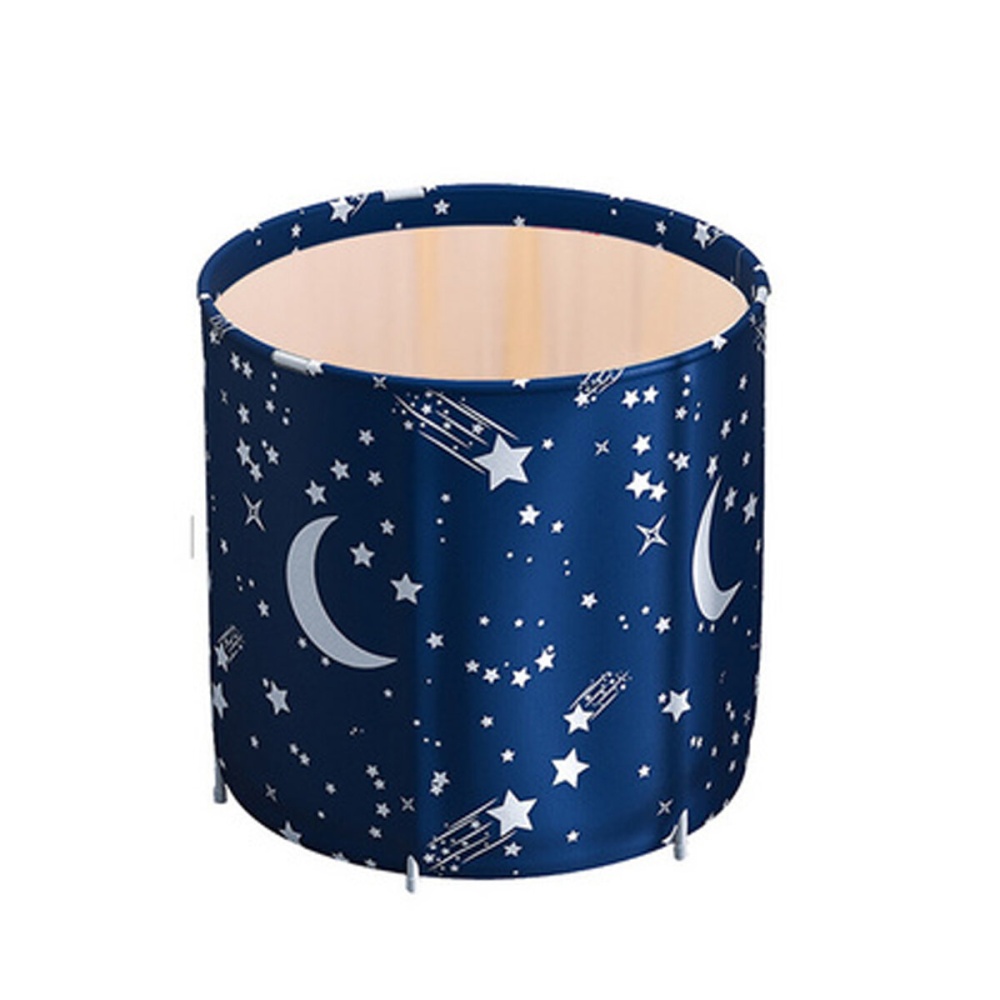 70x70cm Starry Sky Bathtub Water Tub Folding Indoor Outdoor Portable Spa Bath Bucket - Dark Blue - Image 2