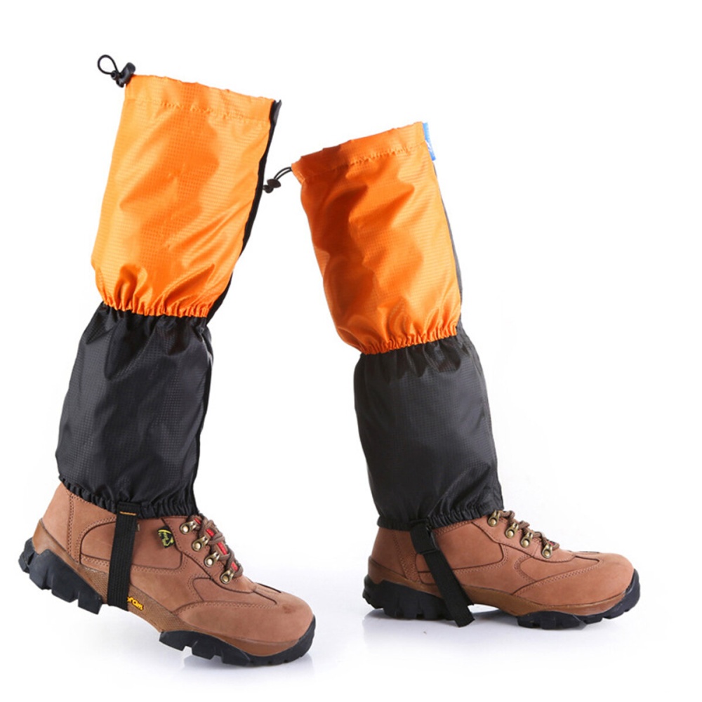 1 Pair Shoe Gaiters Waterproof Walking Boot Warm Covers Camping Hiking Trekking Climbing Snow Legging - Orange - Image 2