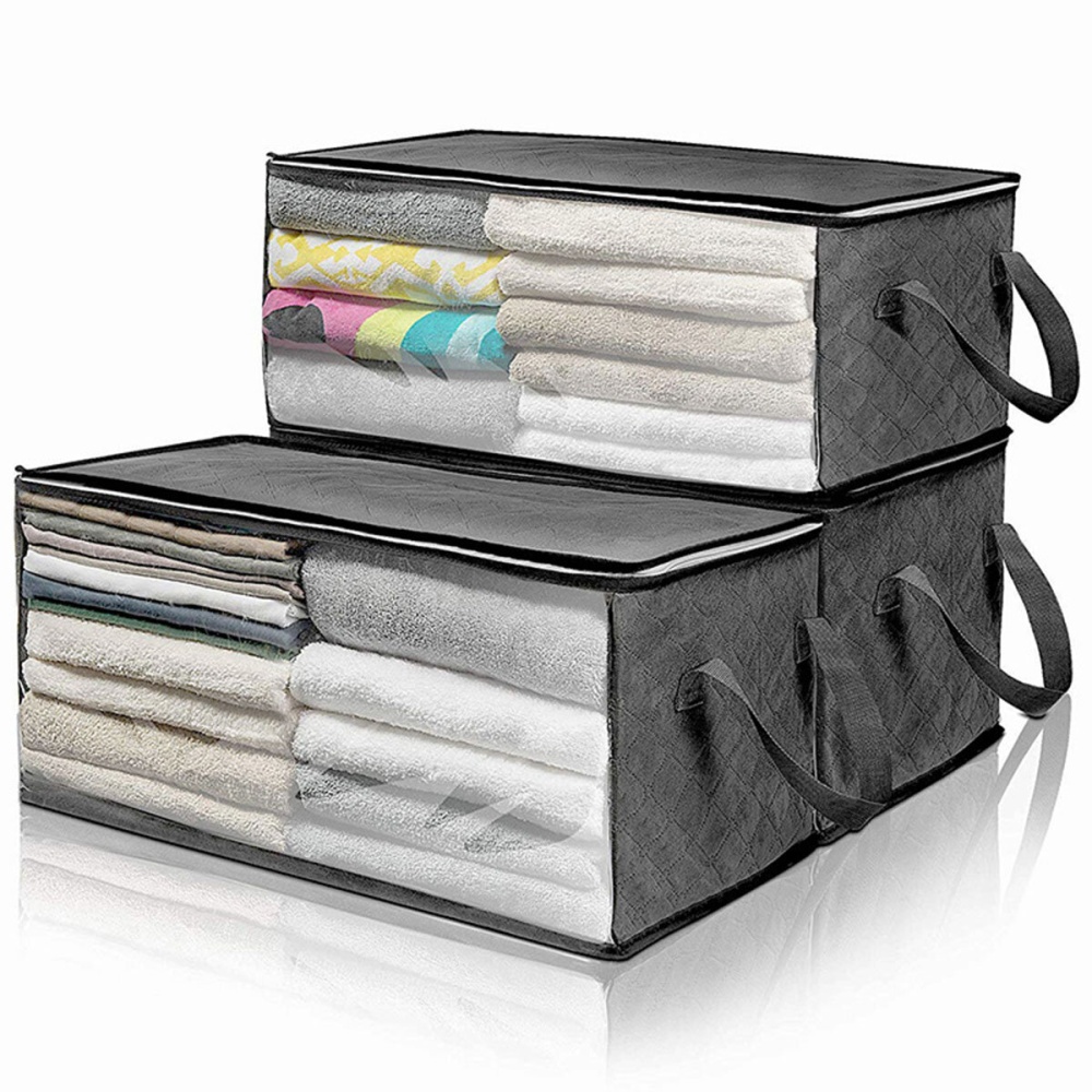 Portable Easy to Carry Quilt Storage Bag Flat Foldable Space-saving Storage Bag - Grey - Image 2