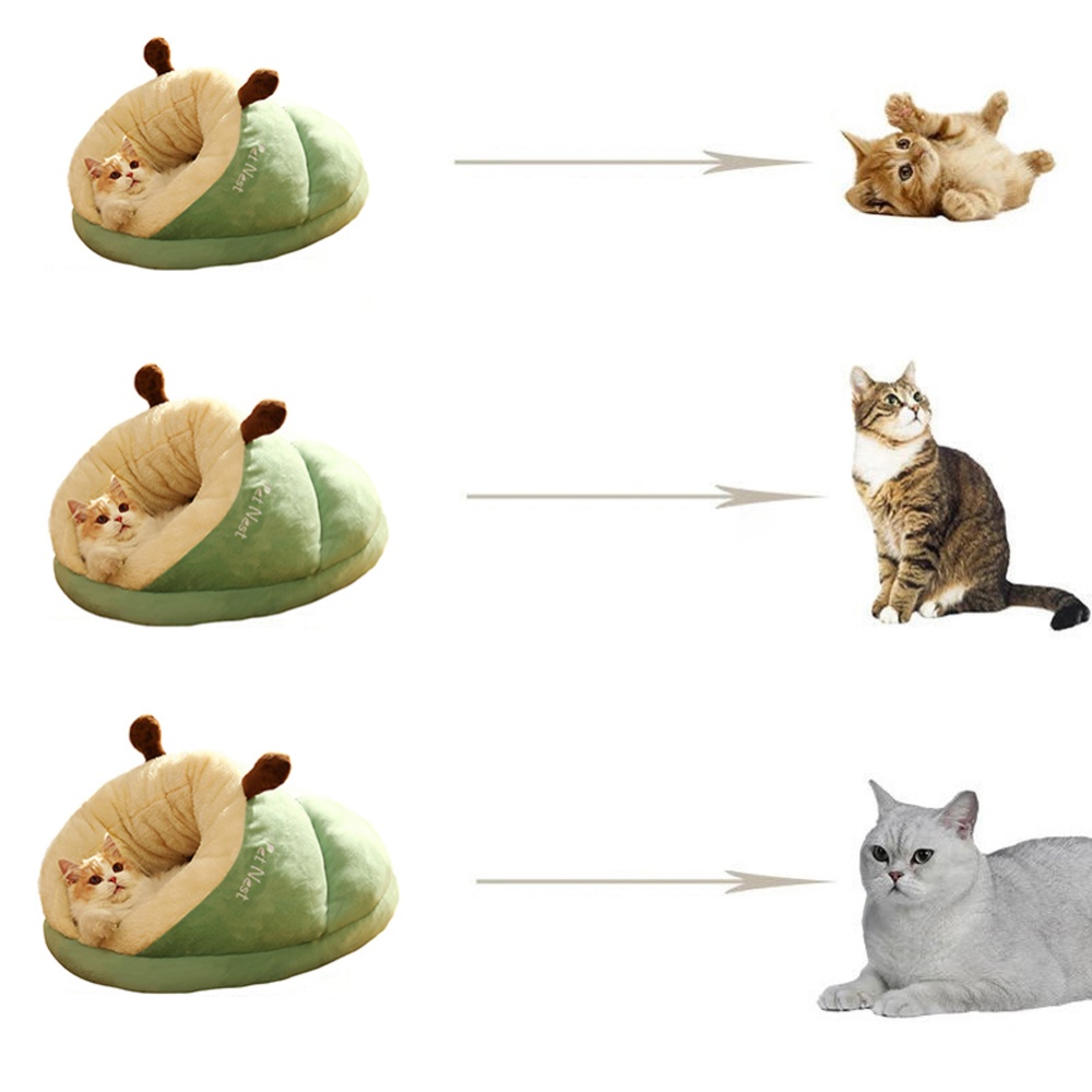 Winter Warm Plush Cozy Nest Slippers Shape Thickened Sleeping Cushion Mat For Small Medium Cats Dogs gray brown bear L [60 x 40 35] - Image 3