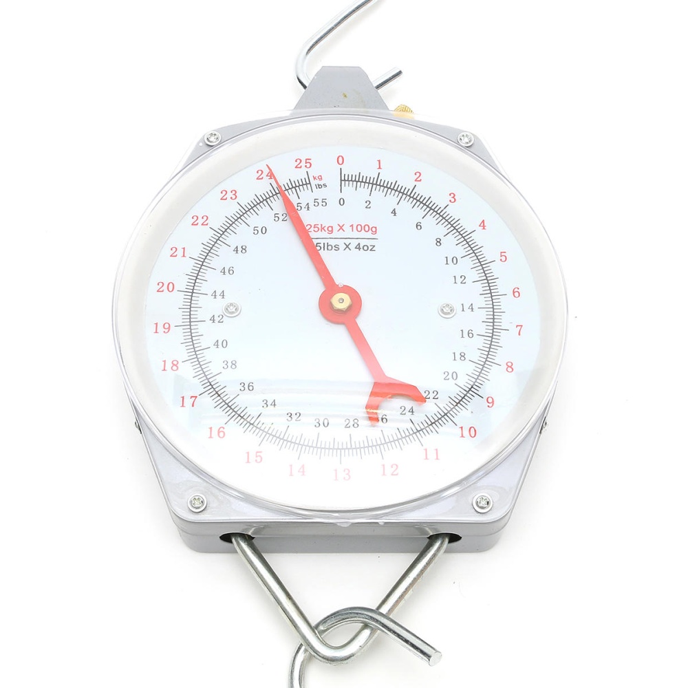 25KG 55lbs Capacity Alloy Mechanical Hanging Scales Mechanical With 2 Hooks Weighting Scale - Image 2