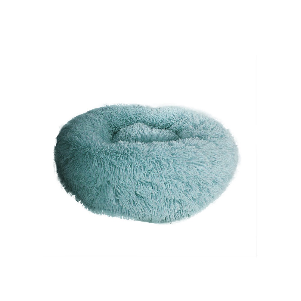 Dark Green Round Removable Plush Doghouse Sofa Bed Warm Dog Mat Non-slip Washable Pet Mat - 50cm