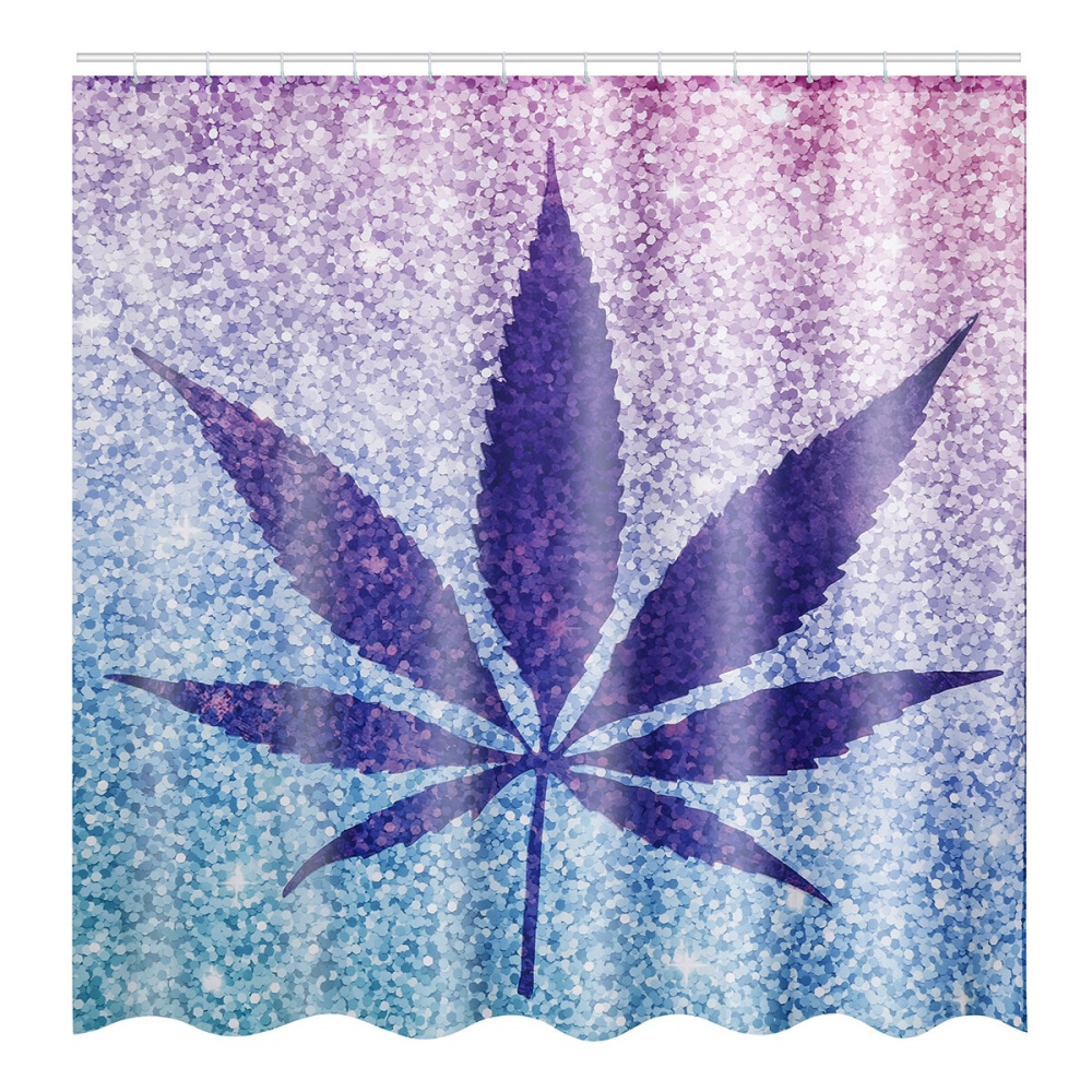 3D Purple Maple Leaf Shower Curtains Bathroom Curtain Polyester Fiber Waterproof Bath Curtain for Bathroom Decor - B - Image 2