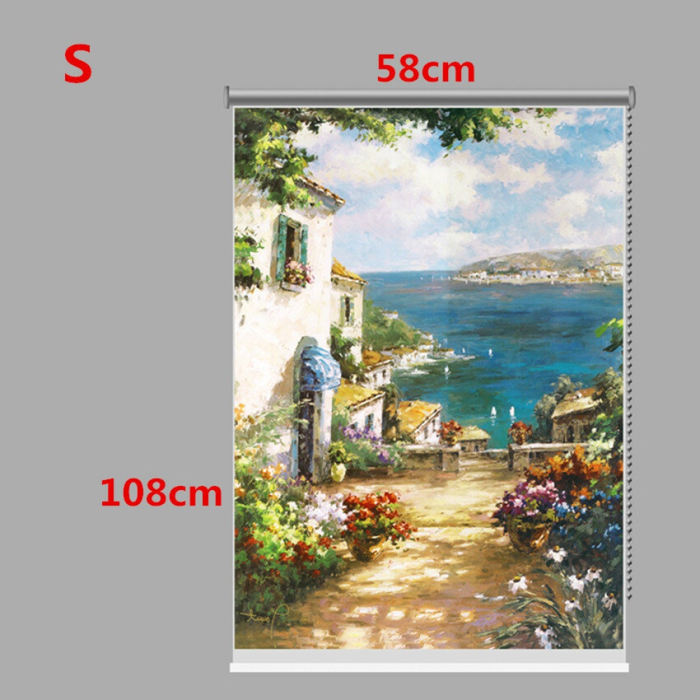 PAG Country Road Wall Decor Window Curtain Roller Shutters Print Painting Roller Blind Background - S - Image 2