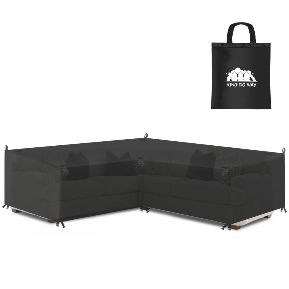 KING DO WAY Waterproof Patio Sofa Cover UV-resistant Snow Protection Tear-resistant Sofa Cover - 254*254*85*80cm