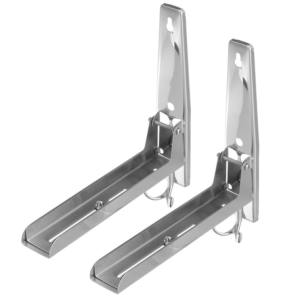 2pcs Stainless Steel Microwave Oven Shelf Rack Bracket Wall Mount Foldable Stretch - 2 - Image 2