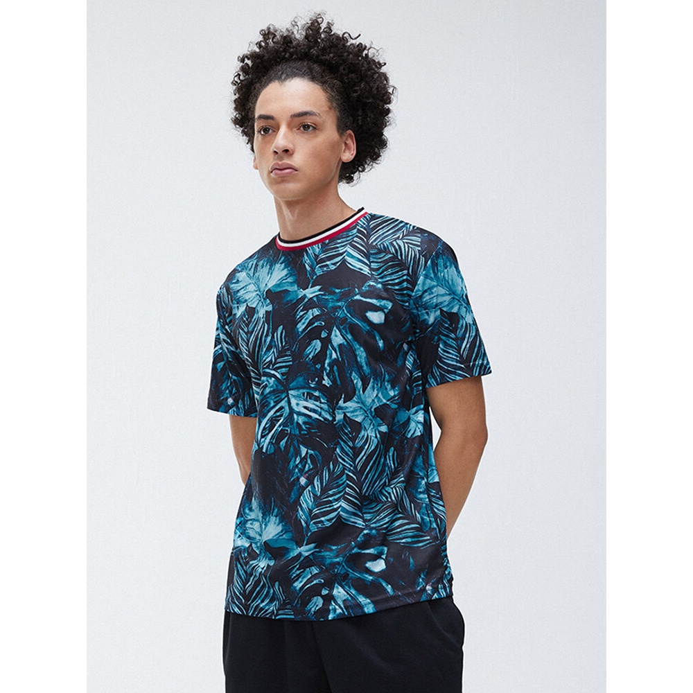 Mens New Plant Digital Printing Quick-Drying Loose Short Sleeved T-Shirts - L As Picture