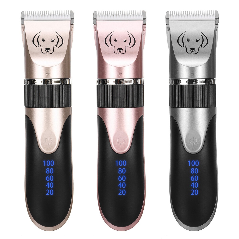 H95861 Pet Hair Trimmer Multiple Charging Methods Powerful Motor 5-speed Adjustment Type-C Interface - Gray Type A