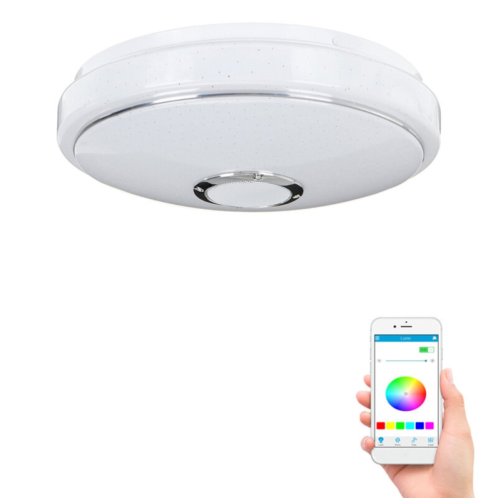 Dimmable RGBW LED Music Ceiling Lights with bluetooth Speaker Cellphone APP Control Color Changing LED Flush Mount Ceiling Light LED Down Light Fixtu