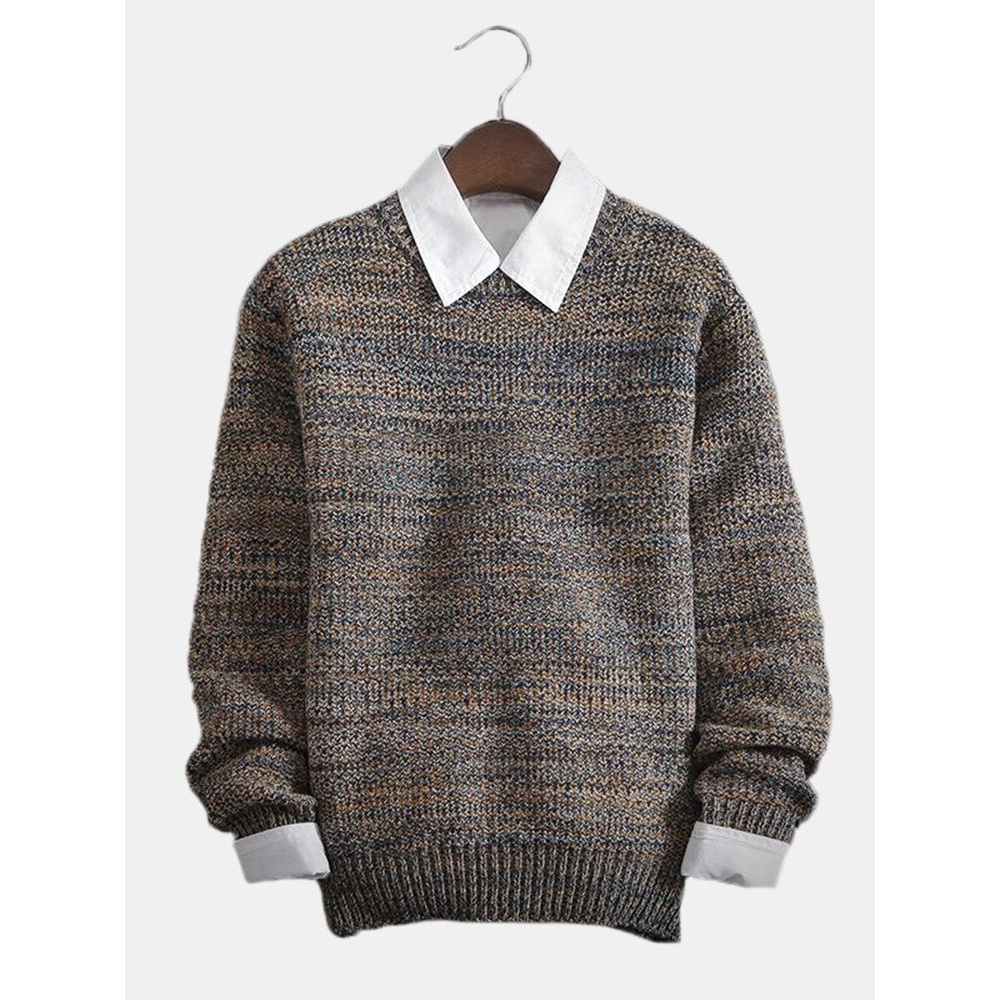 Men Fashion Slim Pullovers Sweater - XS Red