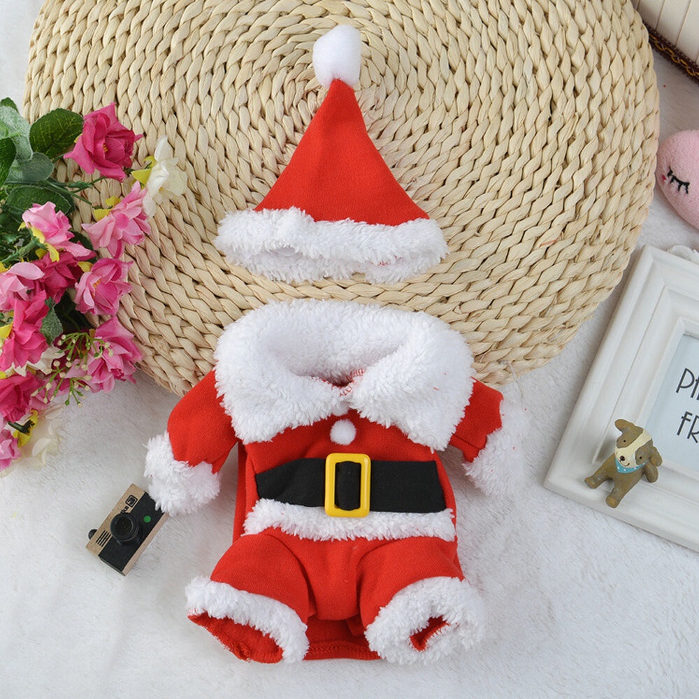 2020  Pet Dog Costumes with Hat Funny Santa Claus Costume for Dogs Winter Warm Coats Dog Clothes - XS - Image 2