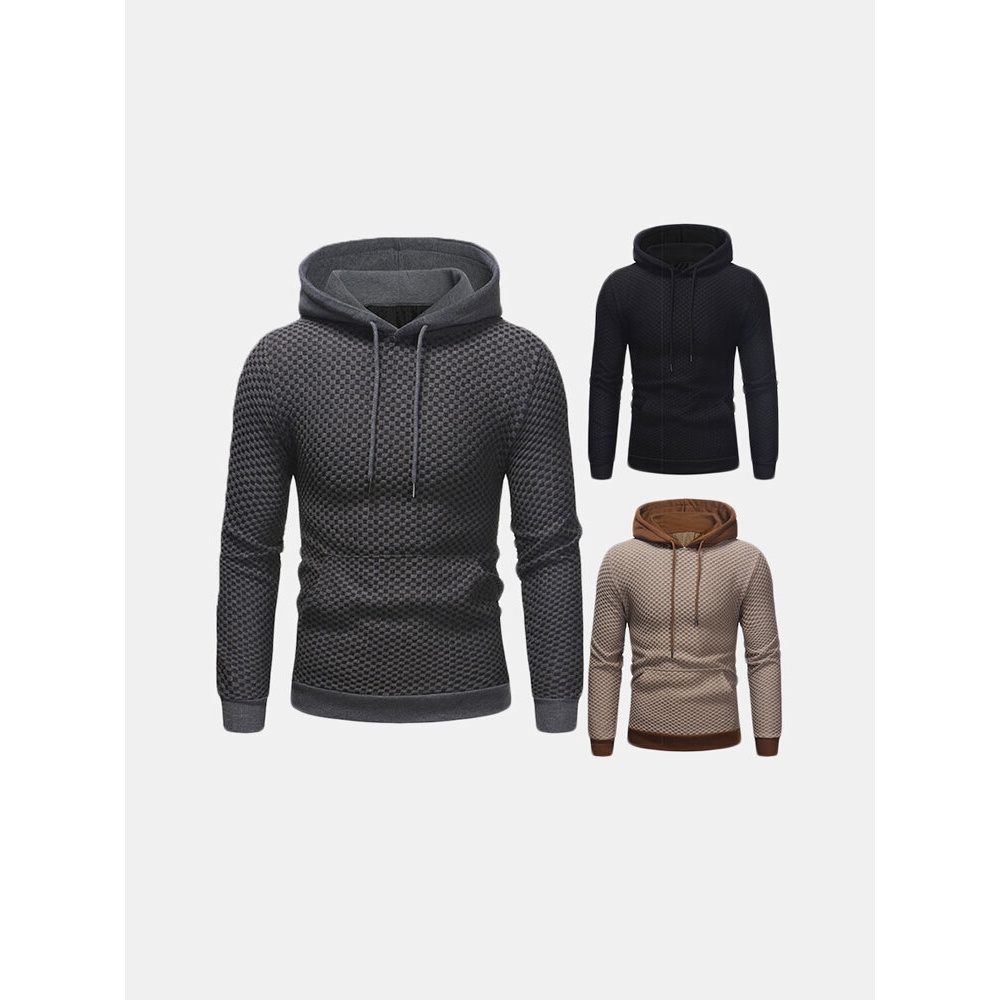 Casual Pullover Stitching Sweatshirt for Men - M Black