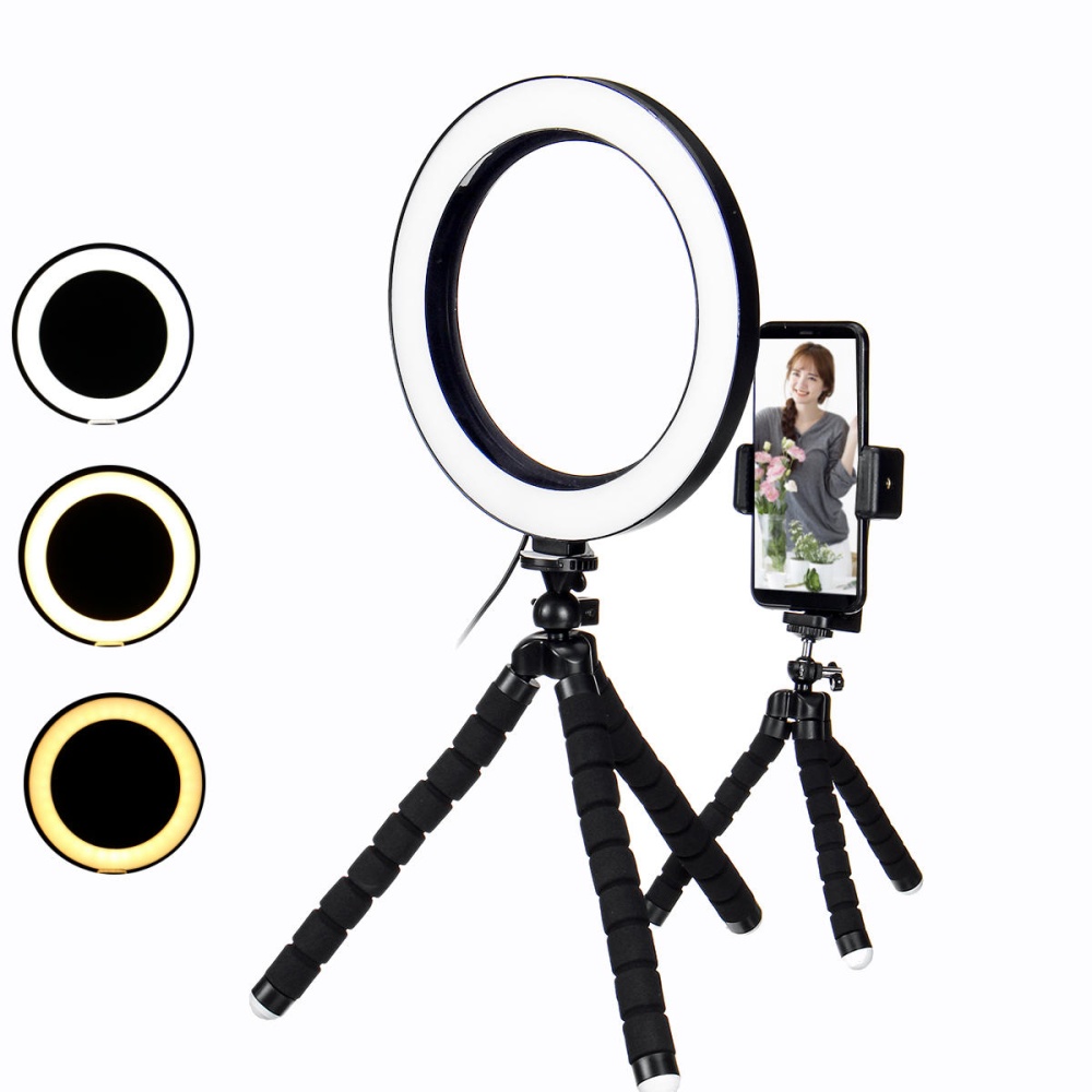 8.3 Inch Tripod Live Stream Selfie LED Ring Light Fill Light With Phone Holder - Image 2