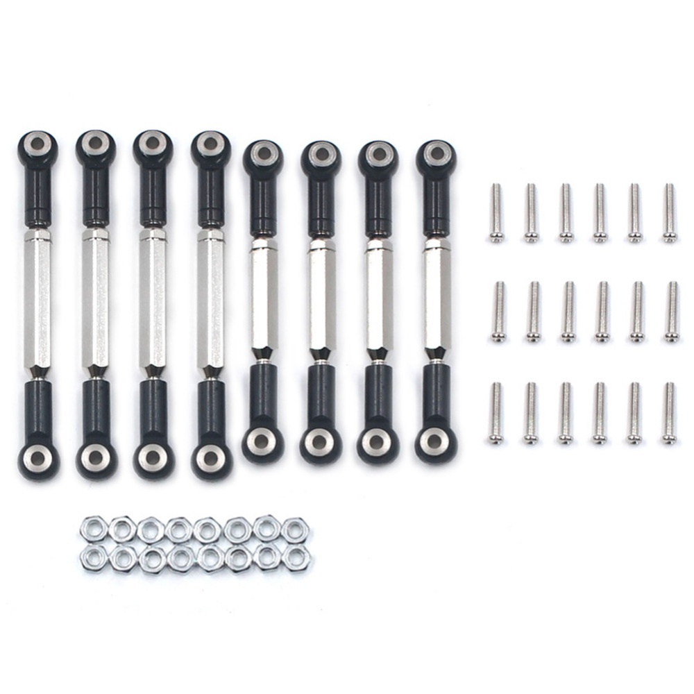 Metal Tie Rod Set for WPL 1:16 Henglong Military Truck Crawler Update Parts black