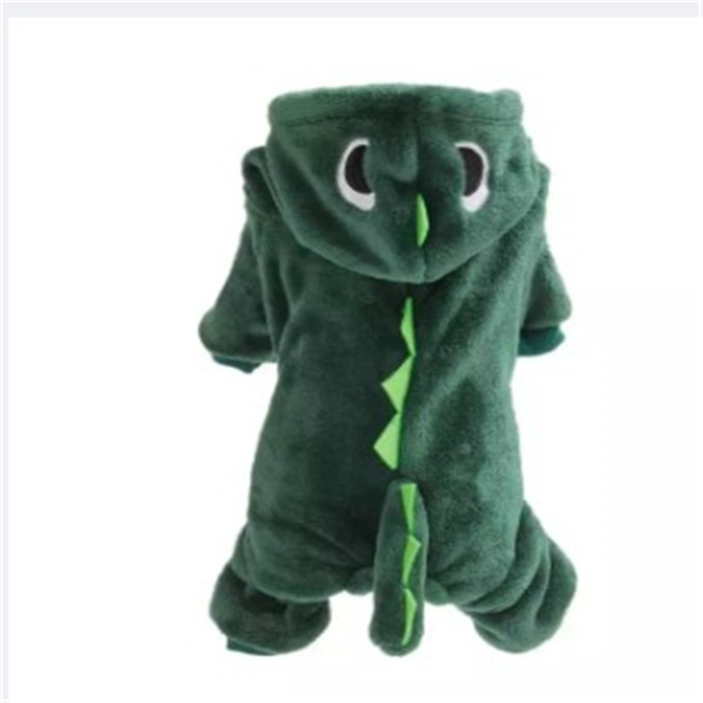 Pet Suit Coral Fleece Cartoon Dinosaur Hoodie Dog Transformation Clothes XS - Image 3