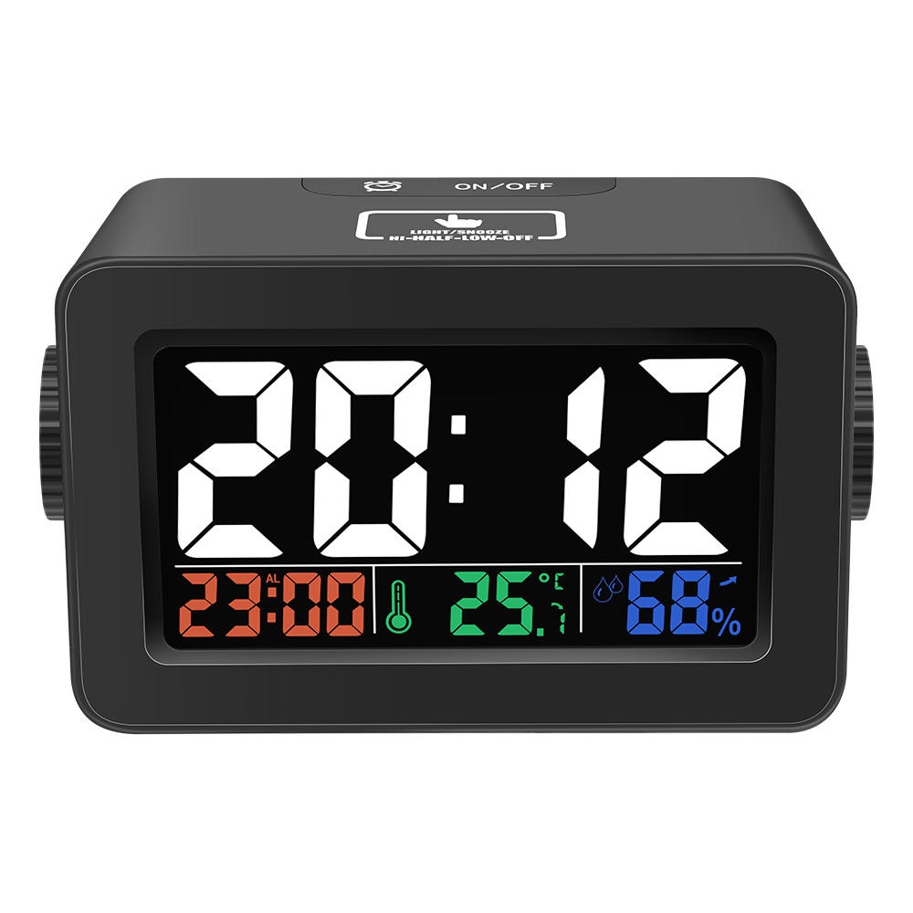 Digoo DG-C1R Brother Double Knob Simplified Alarm Clock Touch Adjust Backlight with Temperature Hu - White - Image 2