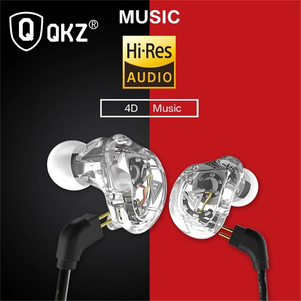 QKZ VK1 Wired Earphone HIFI Bass 11MM Dual Dynamic Earbuds 3.5MM In-Ear DJ Monito Running Sports Headset with HD Mic - Black With Mic - Image 2