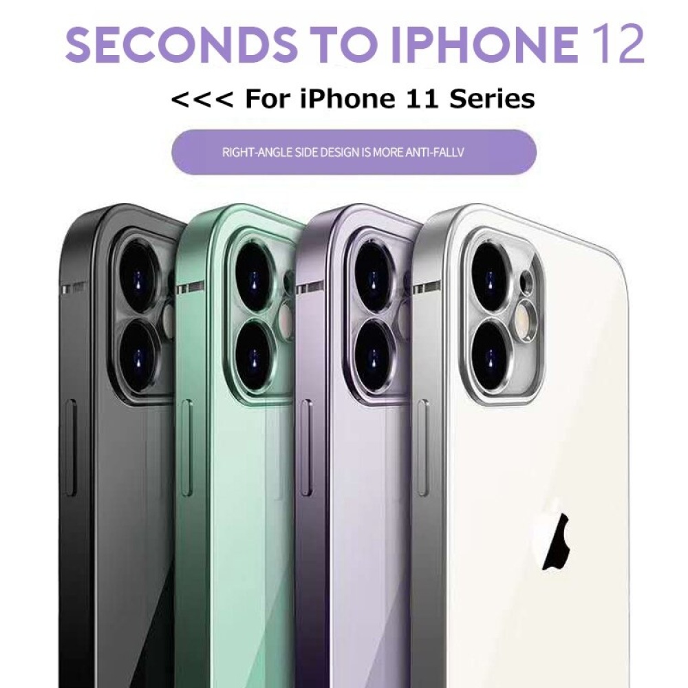 Converted Change iP11 Series to iP12 Second Change Plating Transparent TPU Protective Case for iPhone 11 / 11 Pro / 11 Pro Max - Purple iPhone 11 - Image 2