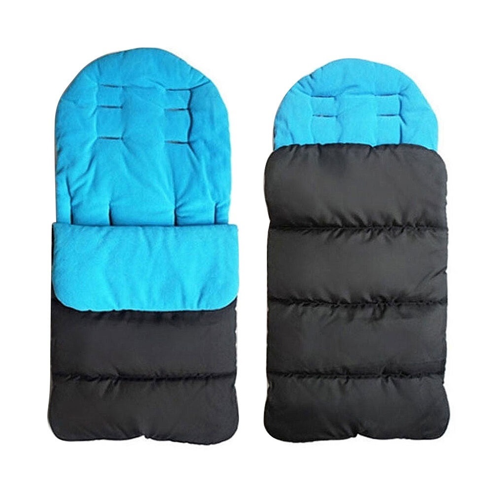 Baby Stroller Cushion Waterproof Footmuff Pushchair Pram Seat Cushion Warmer Sleeping Bag - Blue - Image 2