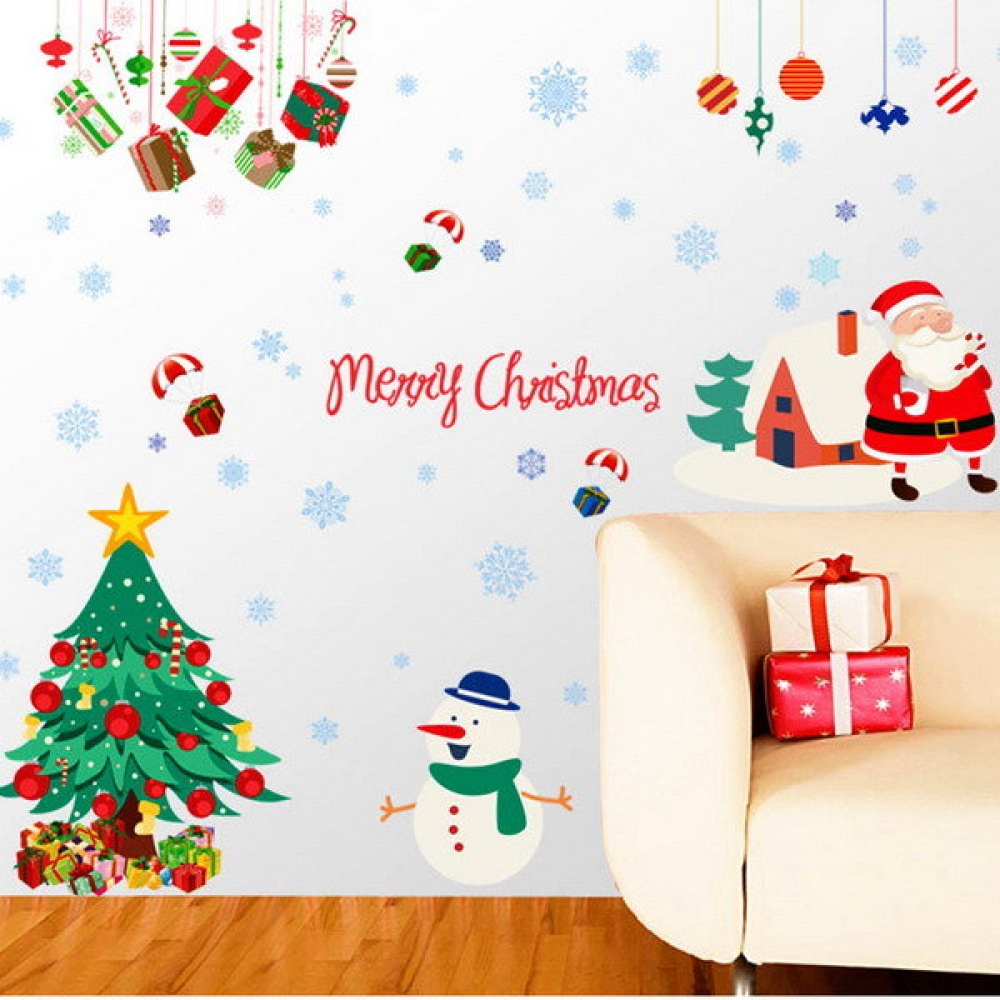 Removable  Santa Snowman Wall Stickers Window Decal Home Decor - Image 2