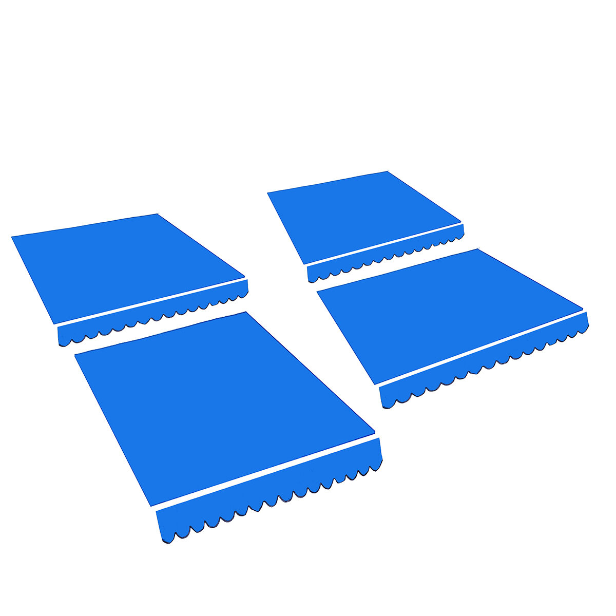 Multi-Size Garden Patio Awning Canopy Sun Shade Shelter Replacement Fabric Top Cover With Frill - Beige L - Image 2