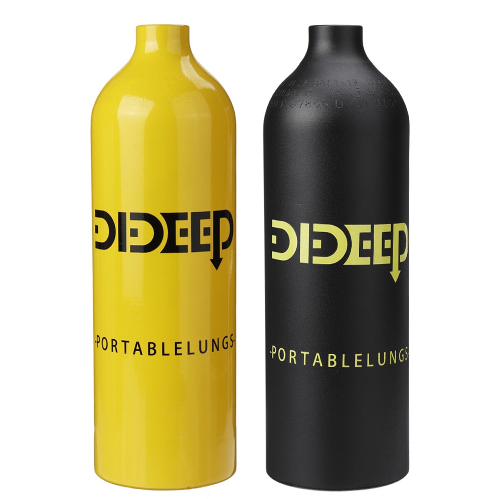 DIDEEP 1L Mini Scuba Diving Cylinder Oxygen Tank Snorkeling Breath Air Tank Swimming Diving Equipment - Yellow - Image 2