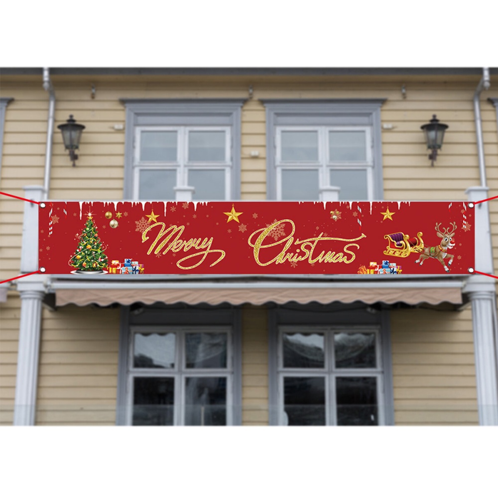 2020 Cristmas Outdoor Banner Merry  Curtain Decor for Home Cristmas Outdoor Decor Xmas Navidad Noel Happy New Year - 03 - Image 2