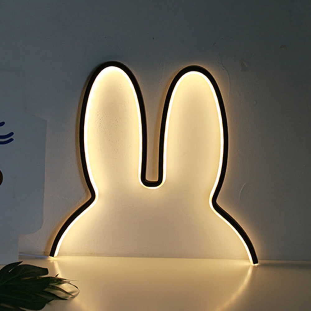 Ins Nordic Style Children Decoration Creative Led Lamp Rabbit Night Light - Black - Image 2