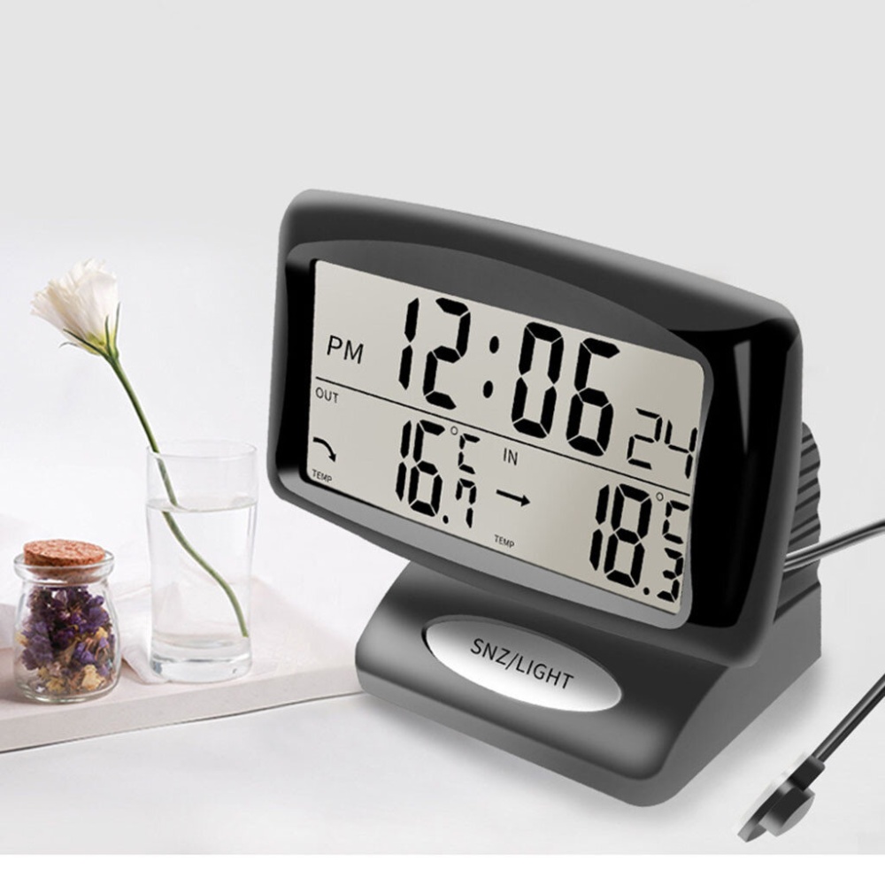 Portable 2 in 1 Car Auto Thermometer Clock Calendar LCD Display Screen with LCD digital display - Image 2