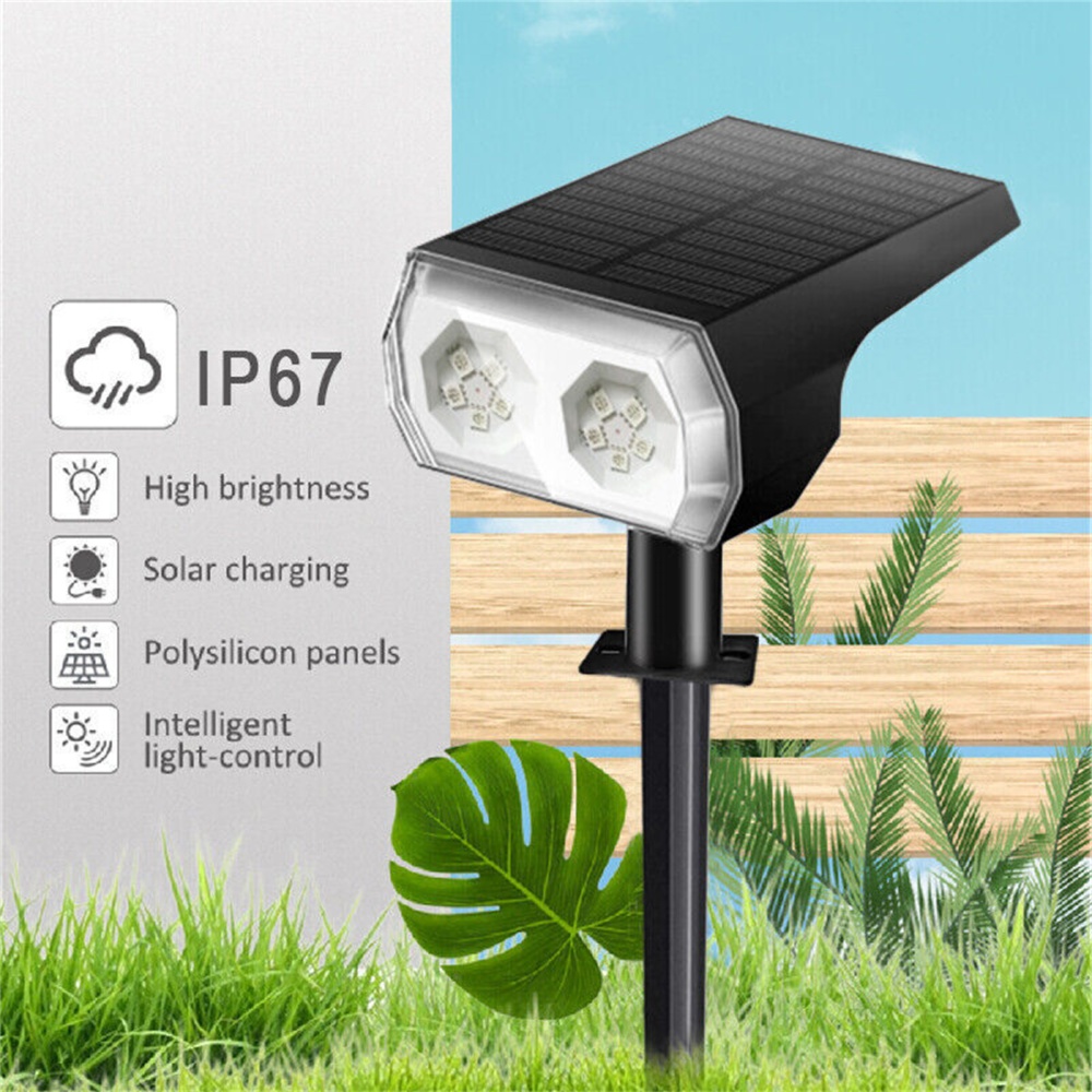 10LED RGB Solar Spotlight Waterproof Outdoor Garden Courtyard Wall Lamp Light Control Ground Lights - Image 3