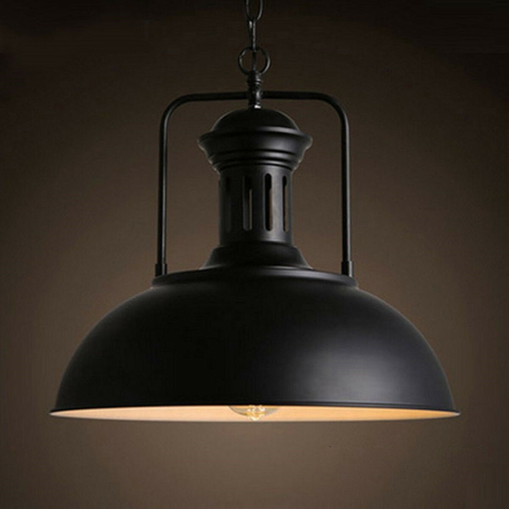 Vintage Retro Industrial Cafe Ceiling Light Fixture Lamp Shade Home Decor - Black - Image 2