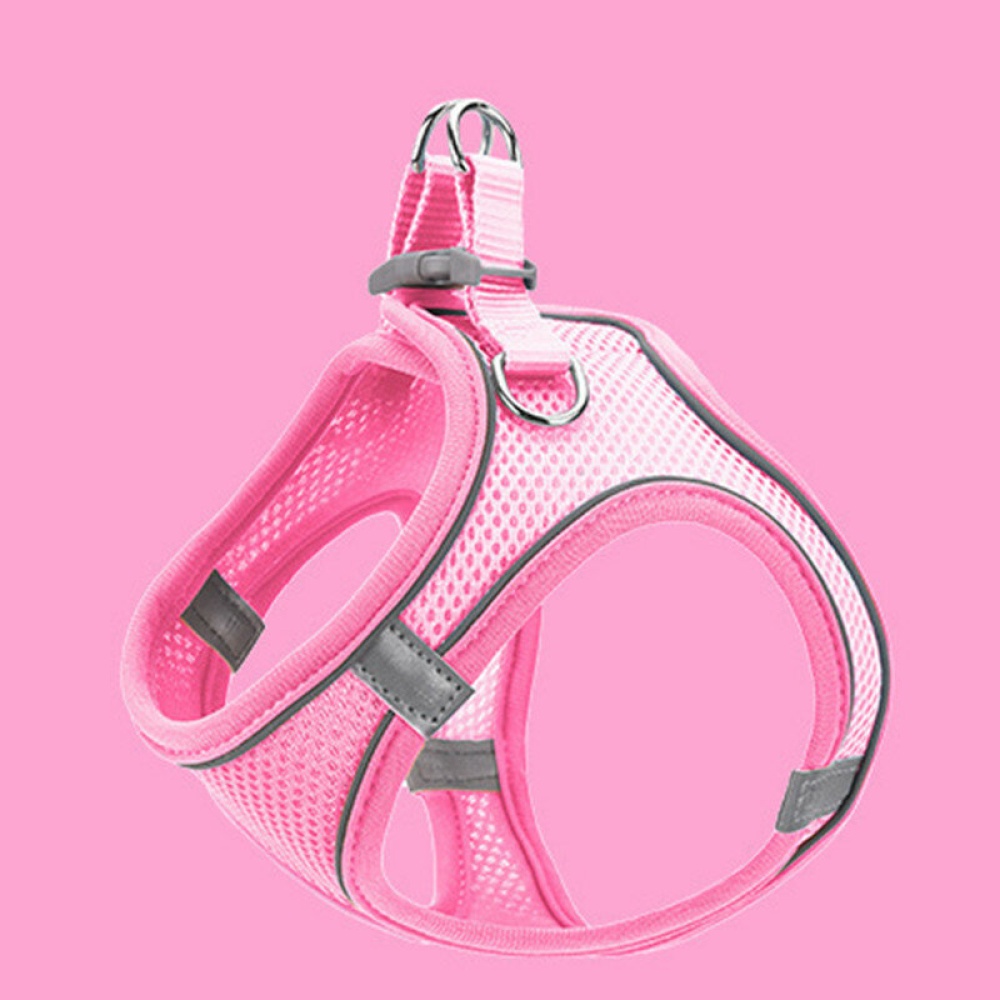 Pet Dog Cat Breathable Comfortable Strap Night Reflection Dog Strap with Safety Buckle Convenient for Outdoor Activities - XXS Pink - Image 2