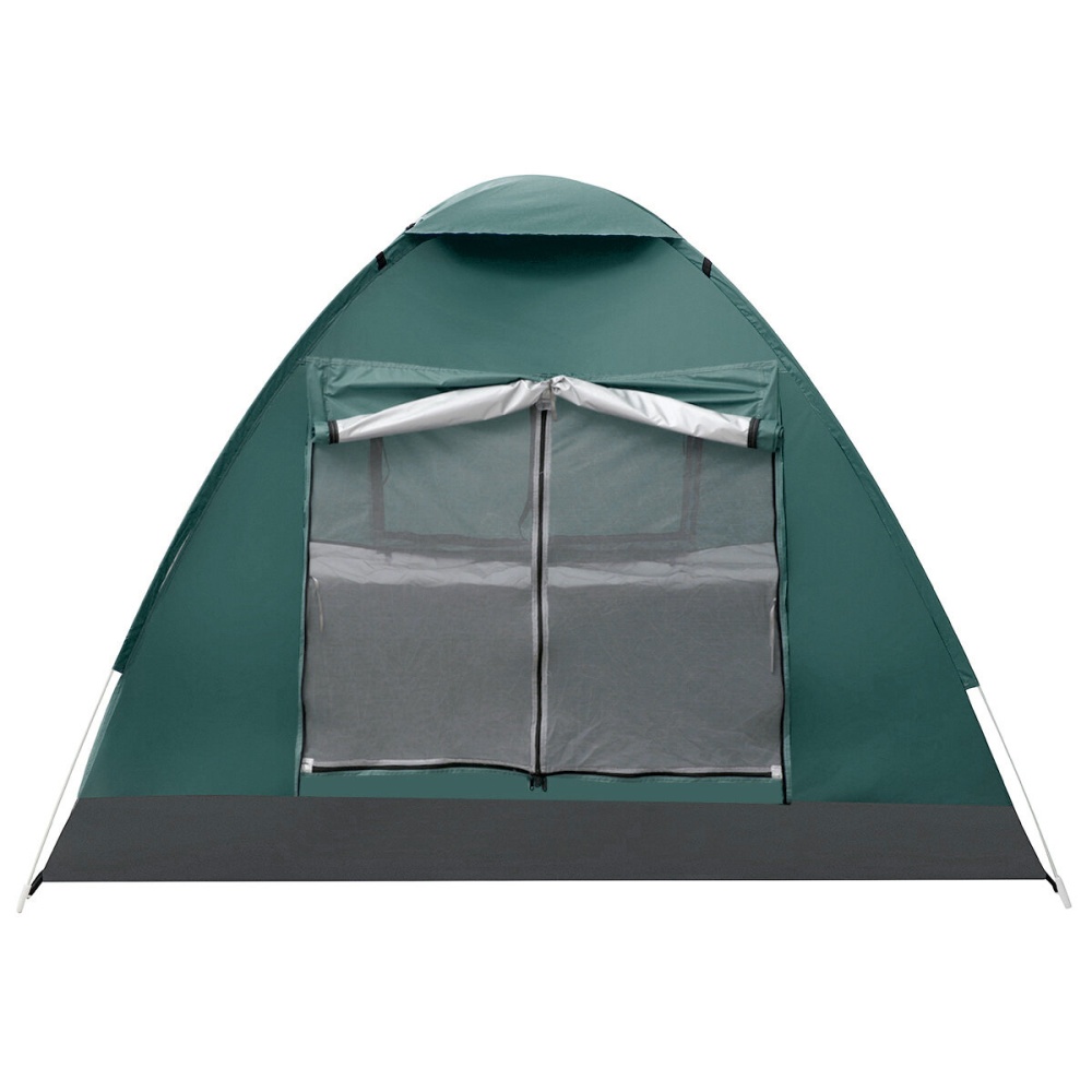 IPRee® 3-4 Person Double Layer Camping Tent With Double Door Outdoor Waterproof Awning Tent 125x200x200cm for Fishing Camping Party - Dark Green - Image 2